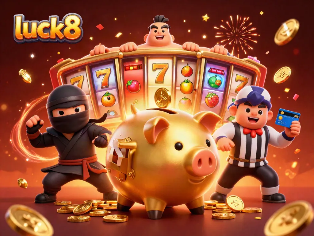 Experience the thrill of luck8 as golden piggy banks, ninjas, and samurais battle amidst jackpots and fruit-filled slots.