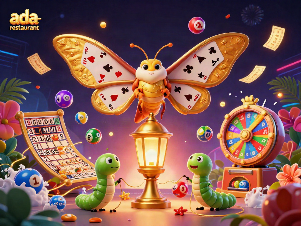 Engage in thrilling games at ada-restaurant with vibrant casino elements and lively prize scenes.