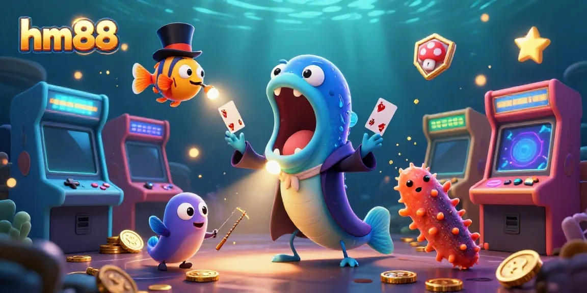 Experience the thrill of hm88 with vibrant casino characters in a magical underwater world.