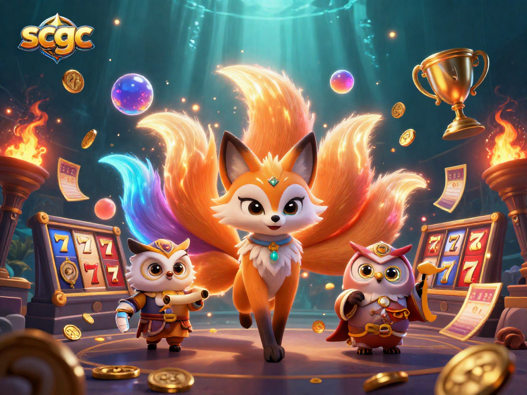Score big at scgc with vibrant 3D casino elements, showcasing enchanted characters and engaging gameplay.