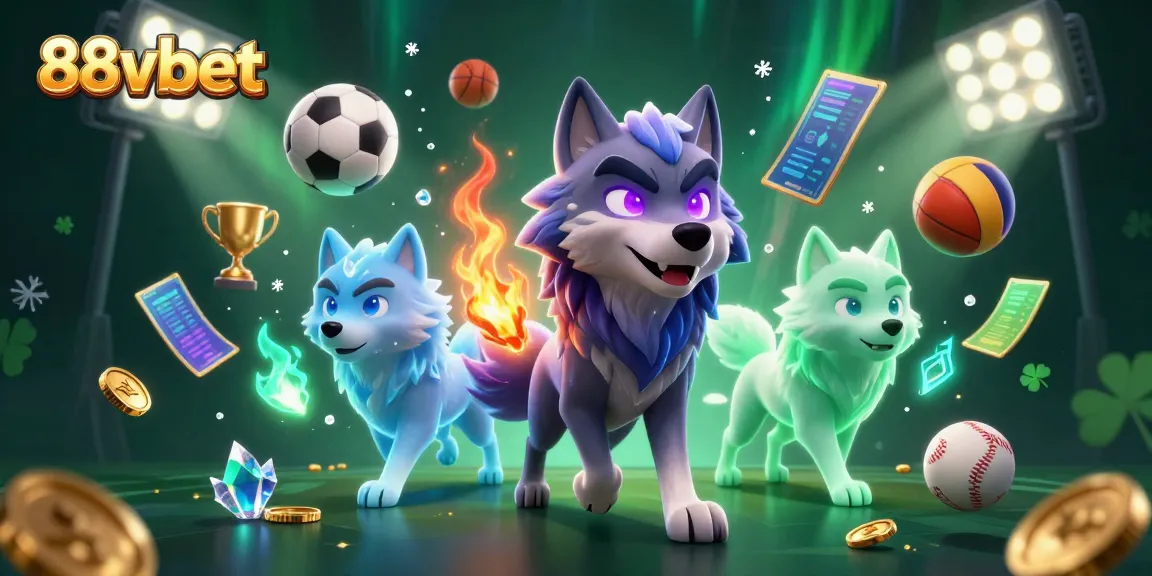Experience thrilling gameplay with 88vbet's dynamic sports betting illustration, showcasing a vibrant casino atmosphere.