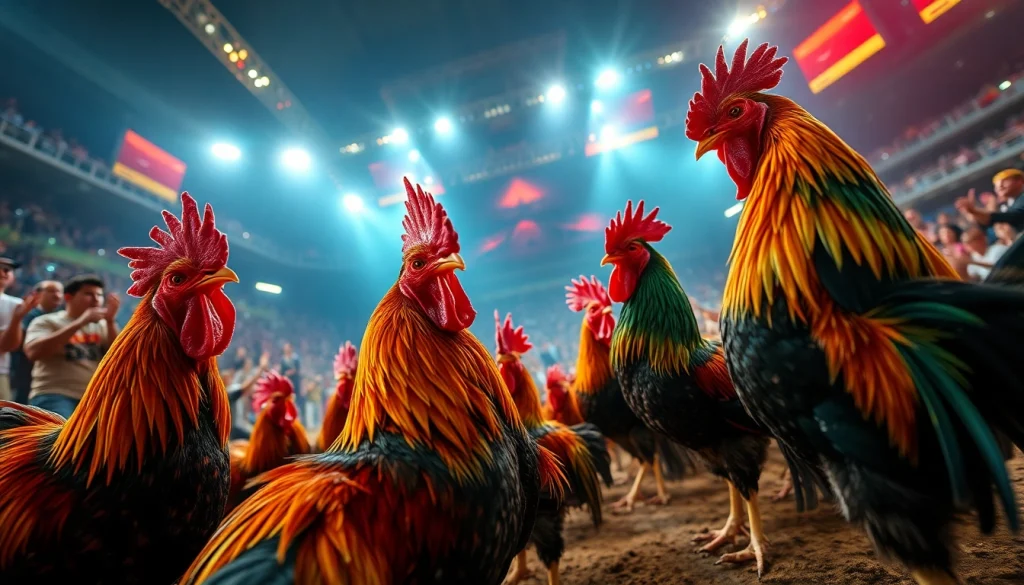 Thrilling live cockfighting action streamed on sv368win.live, capturing the excitement of the audience.