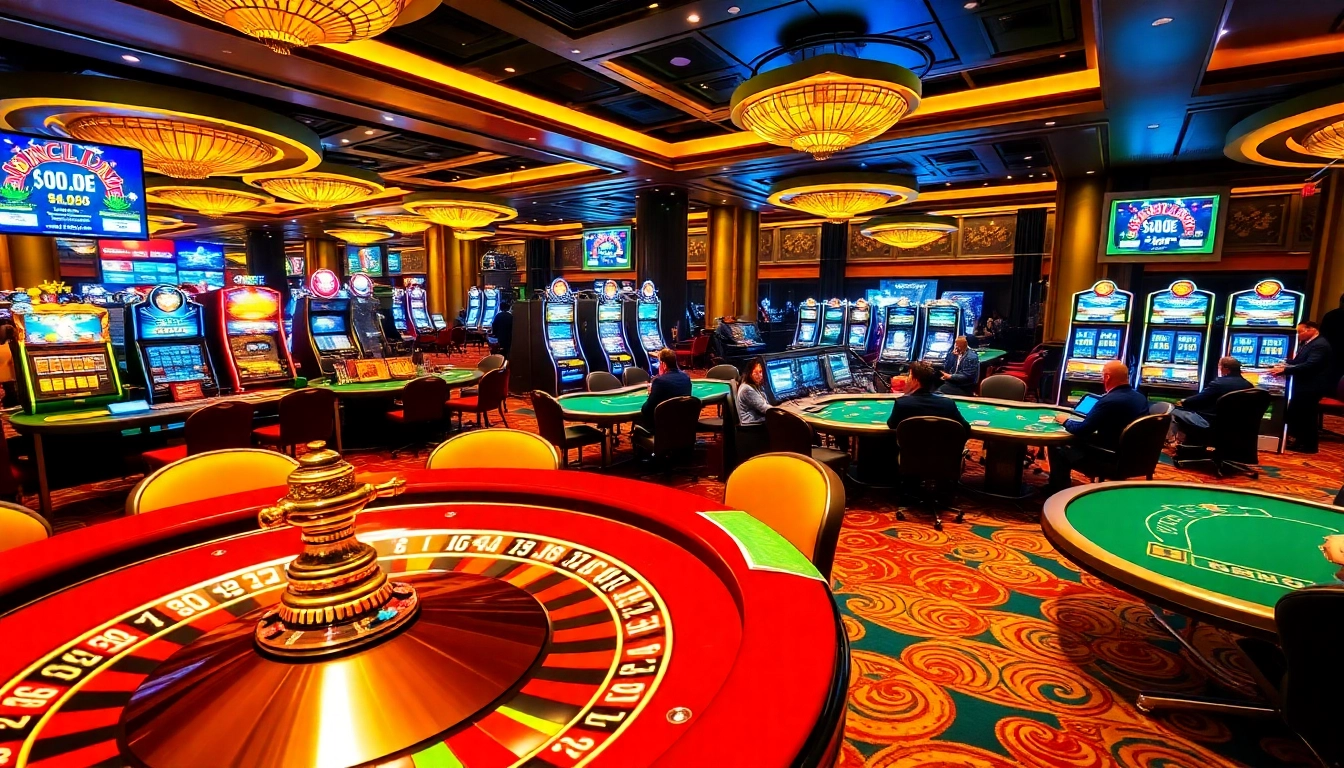 Experience the high stakes at da88 with luxury casino gaming, featuring roulette and poker tables.