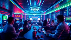 Engaging online gambling scene depicting users enjoying various games on luck8win.live, showcasing excitement and innovation in a vibrant casino atmosphere.