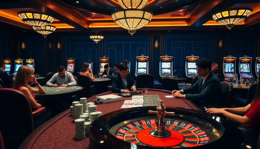 Experience thrilling gameplay at dom88.us.com with poker tables and vibrant slot machines.