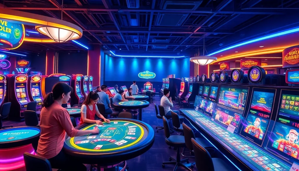 Exciting online gaming scene at ev88win.live with diverse players and vibrant aesthetics.