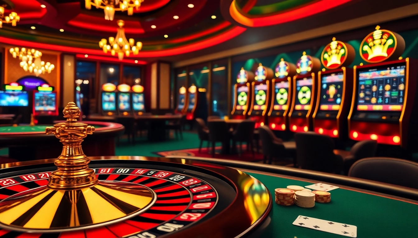 Engaging online gambling scene featuring https://hu88u.com/ casino tables and slot machines lighting up the excitement.