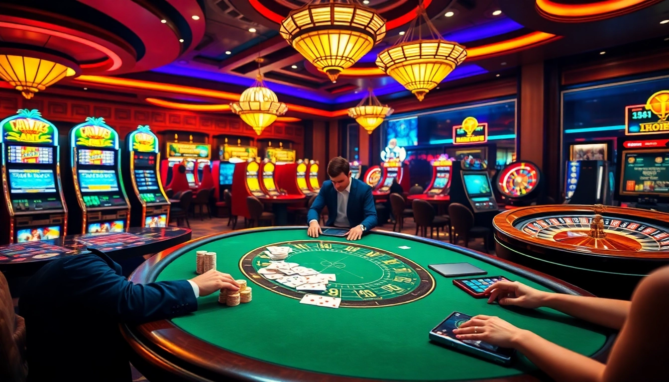 Experience the thrill of poker at https://98win3h.io/, featuring professional dealers and vibrant casino elements.