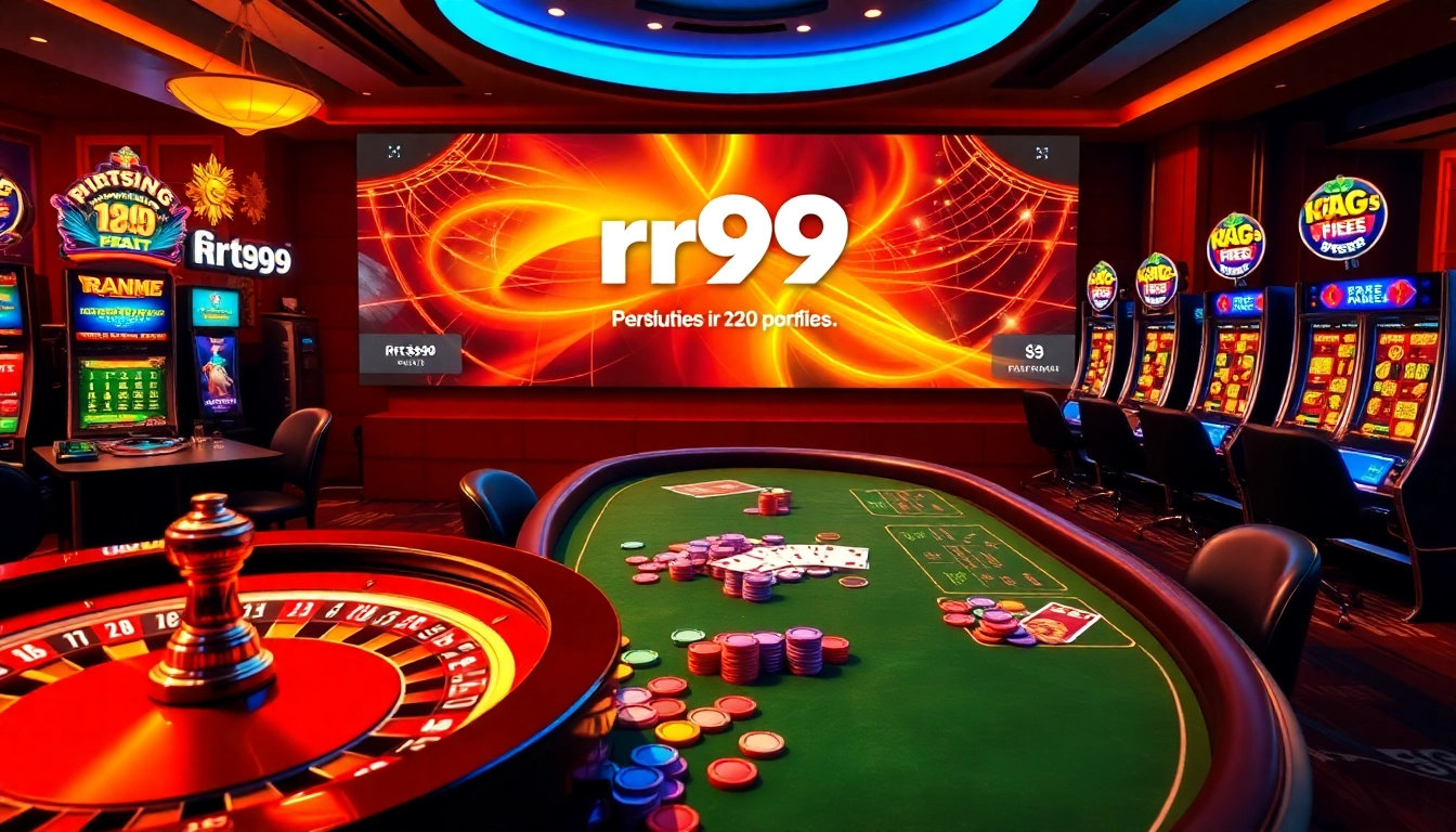 Experience thrilling gaming action at rr99 with vibrant casino tables and exciting slot machines.