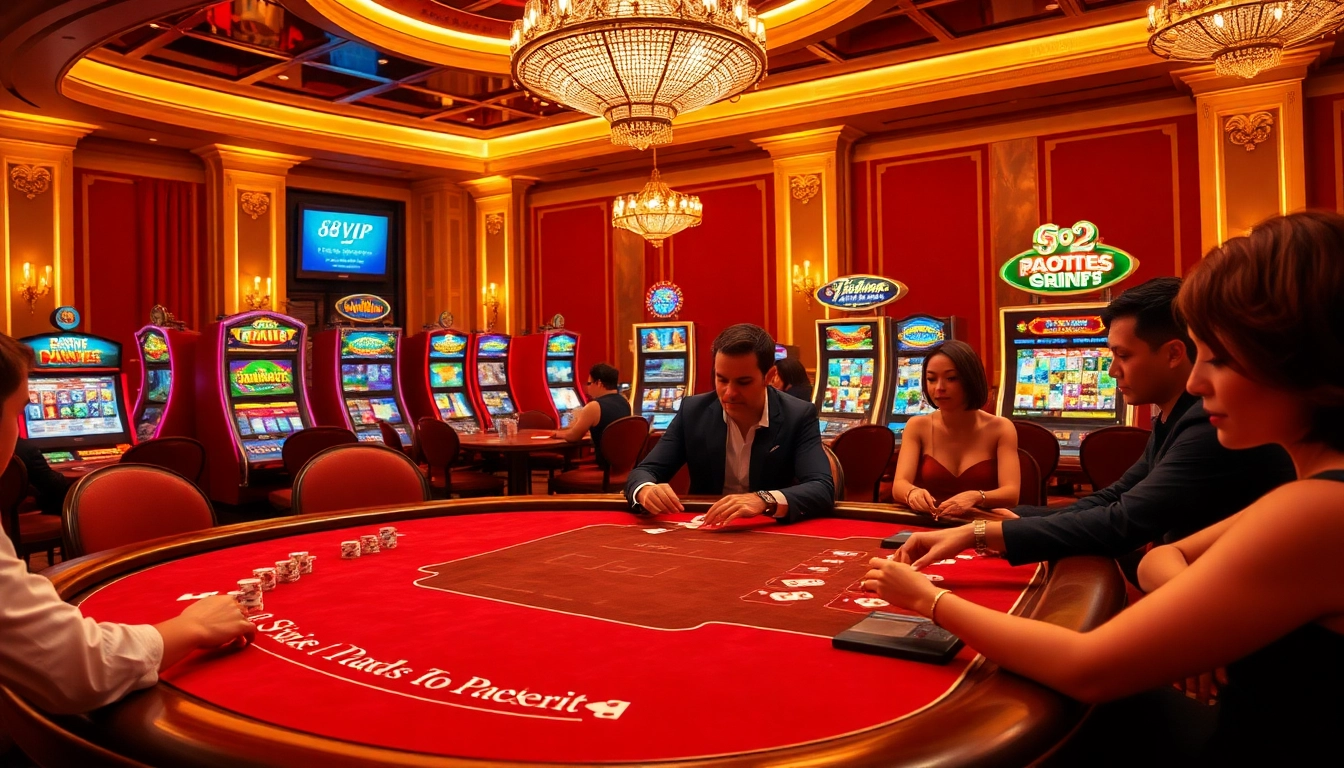 Exciting gameplay at the luxurious 68VIP casino table with players betting high-stakes.