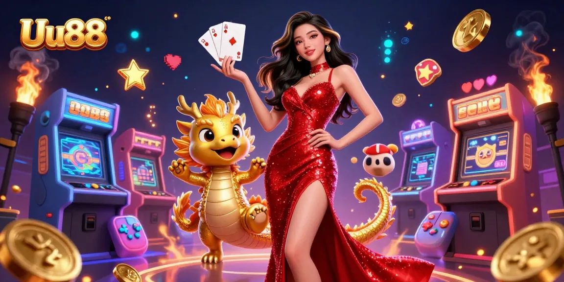 Experience thrilling gameplay at Uu88 with vibrant visuals, dynamic characters, and alluring casino elements.