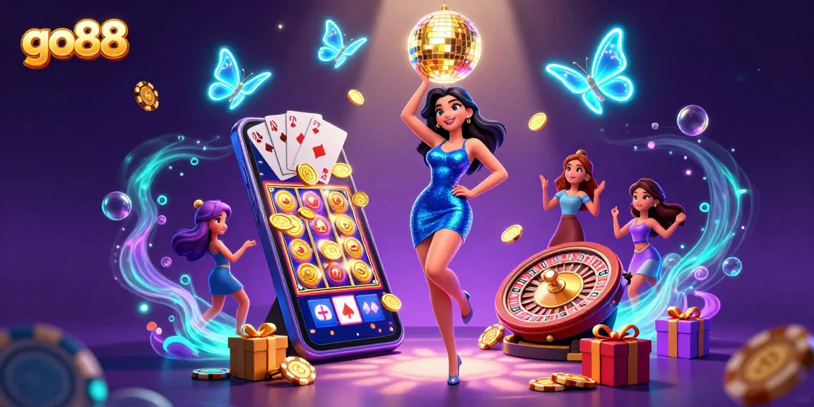 Experience the thrill of go88 with vibrant casino elements and a glamorous scene full of excitement.