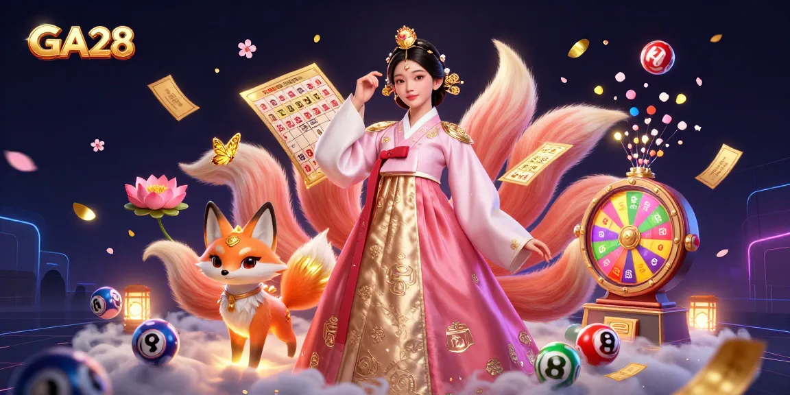 Engage with GA28's vibrant lottery and casino elements through a captivating 3D illustration.