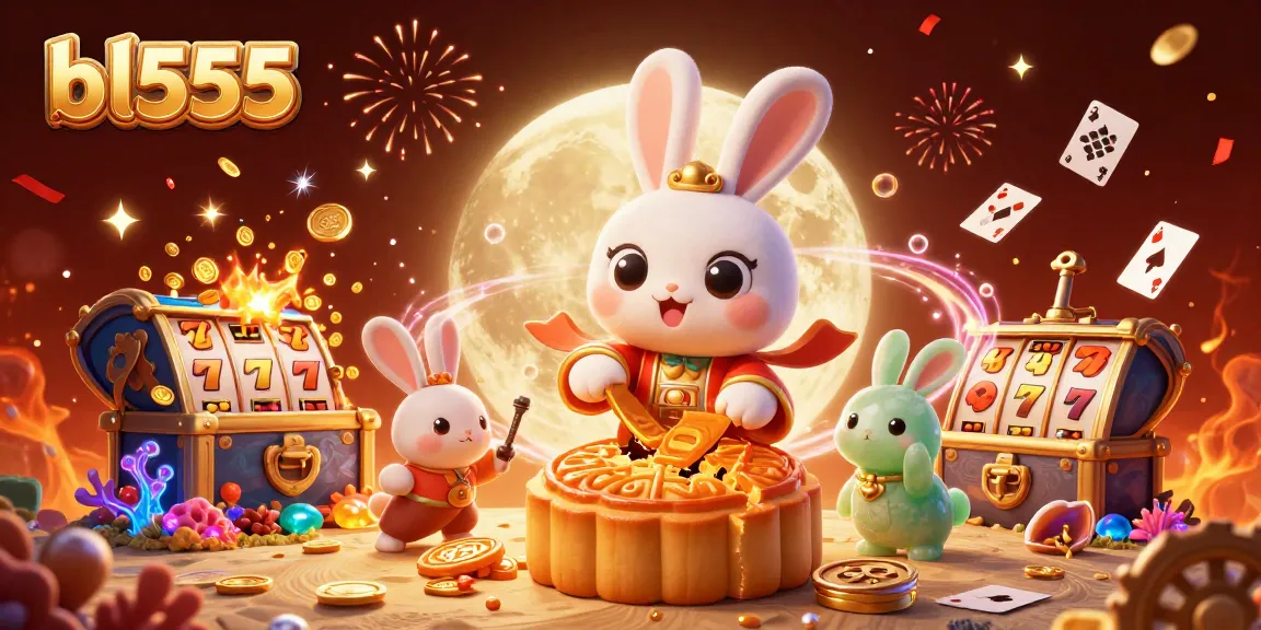 Experience the excitement of bl555 with vibrant slots and animated characters celebrating on the lunar surface.