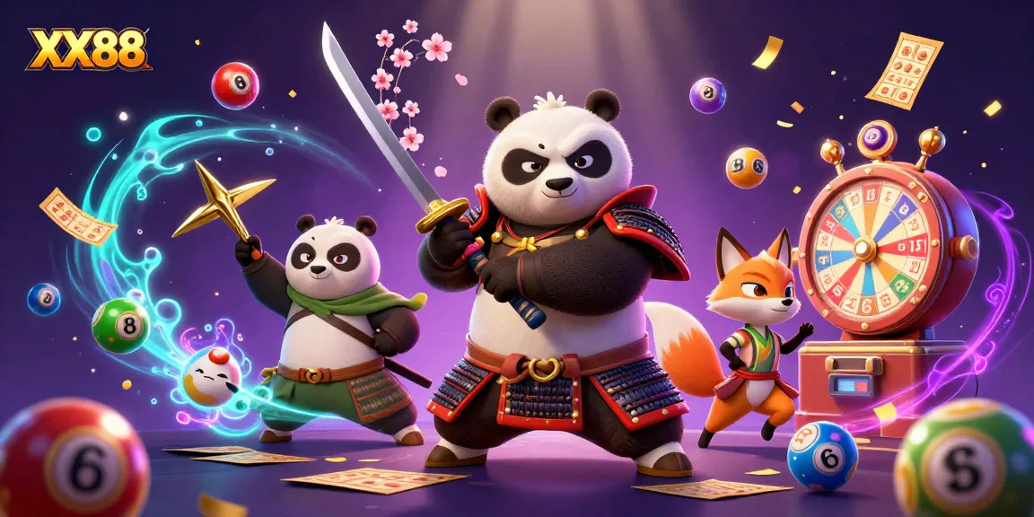 Experience the excitement of XX88 with dynamic shurikens and lottery elements in an immersive casino scene.