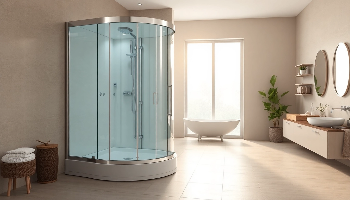 Benutzerfreundliche sonni Duschkabine in einem modernen Badezimmer mit elegantem Design.
