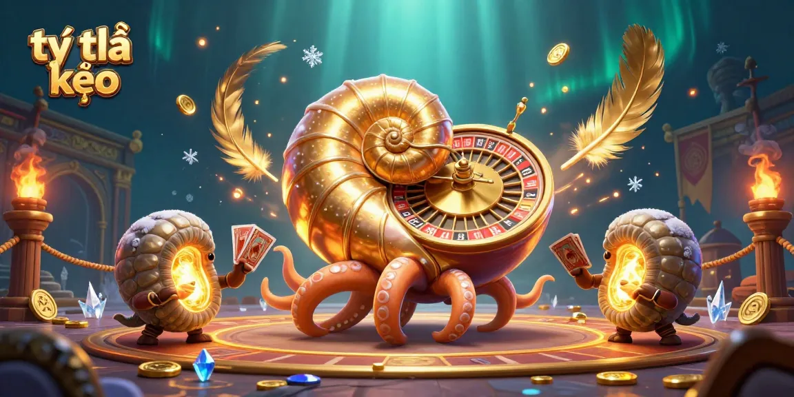 Explore dynamic tỷ lệ kèo with ancient casino elements and glowing ammonite companions.